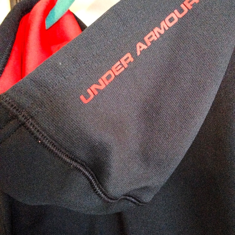 Boy's UA black and red hoodie